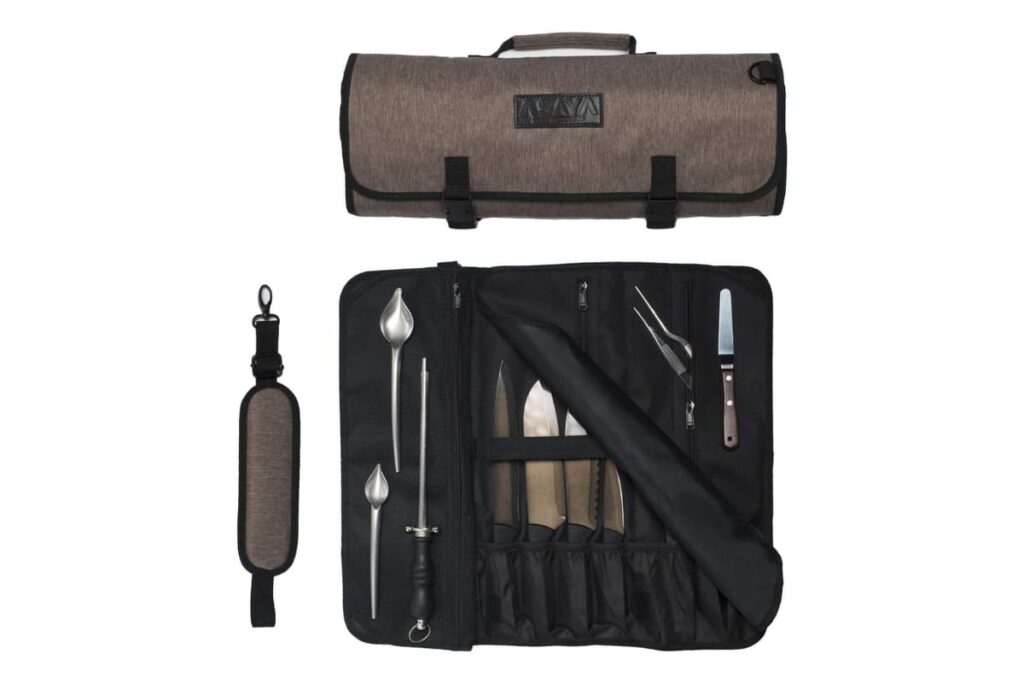 Asaya Chef Knife Roll Bag - 20 Total Pockets for Knives and Kitchen